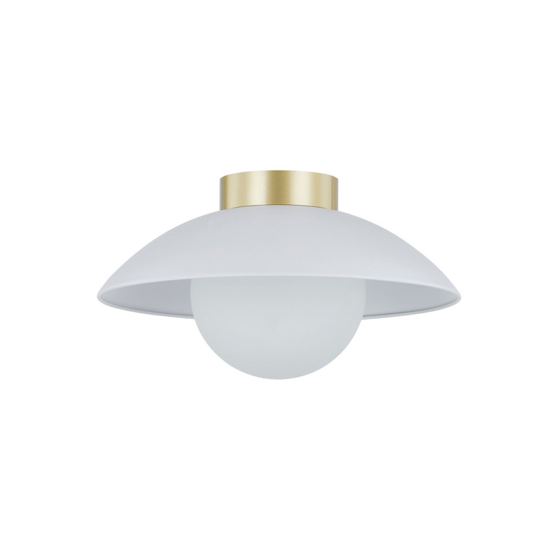 Troy Flush Mount Light, White and Gold