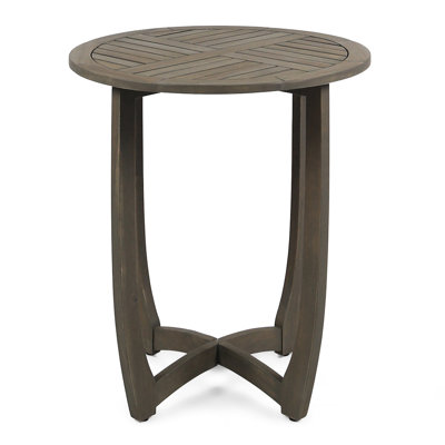 27.5'' Grey Wood Table With Rustic Appeal For Outdoor Construction - 27.5'