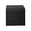 Table d'appoint carrée en tissu noir tressé, style rétro, forme en U inversé, 56 cm de large, 10,3 kg, silhouette harmonieuse.-212124344