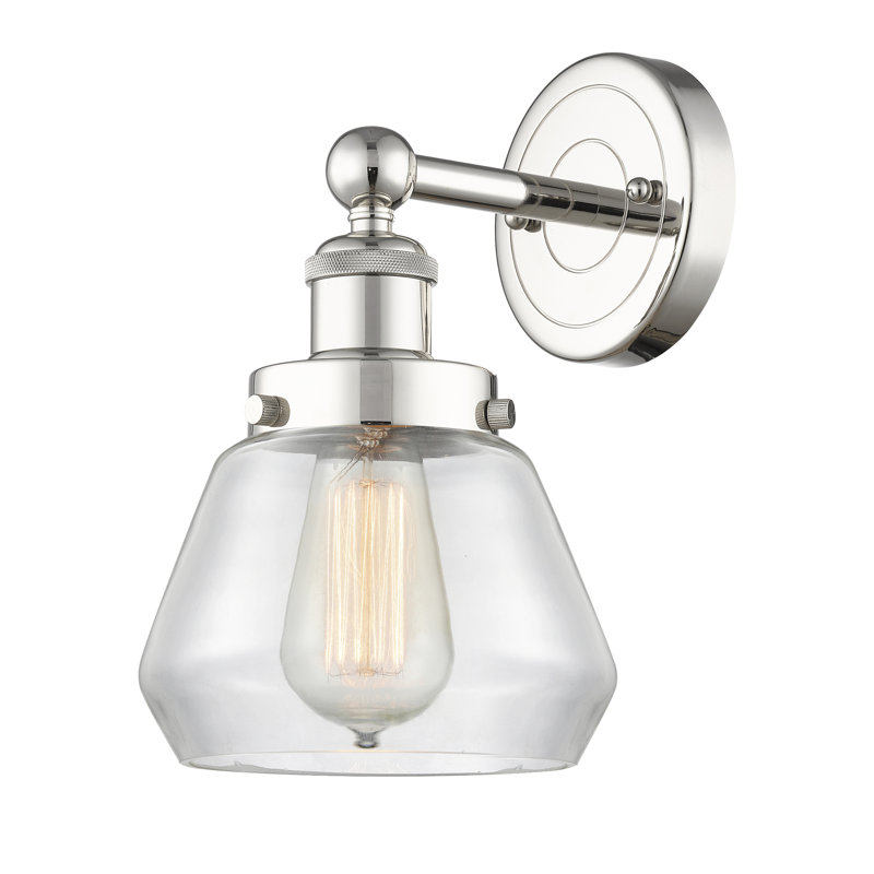 Carrboro Armed Sconce, Clear, Polished Nickel