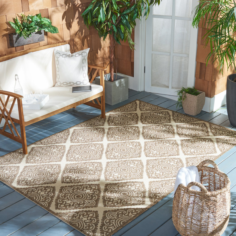 Frankee Performance Ikat Indoor/Outdoor Area Rug, Rectangle 4' x 6'
