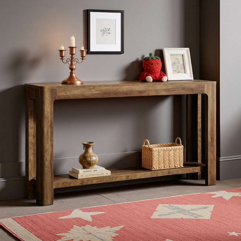 Table d'entrée compacte, console de style naturel, table de canapé