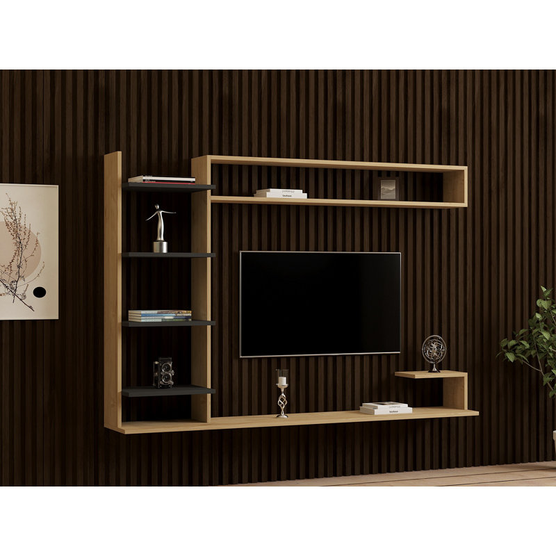 Jasine TV Stand for TVs up to 48", Sapphire Anthracite