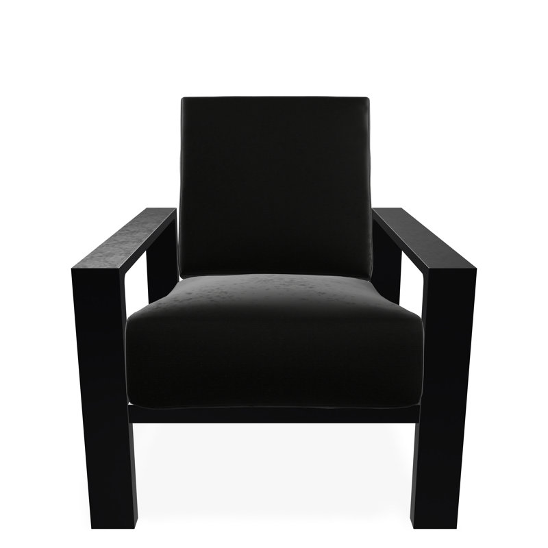Larssen Deep Seating Cushion Arm Chair, Black, Black 5D Sunbrella®