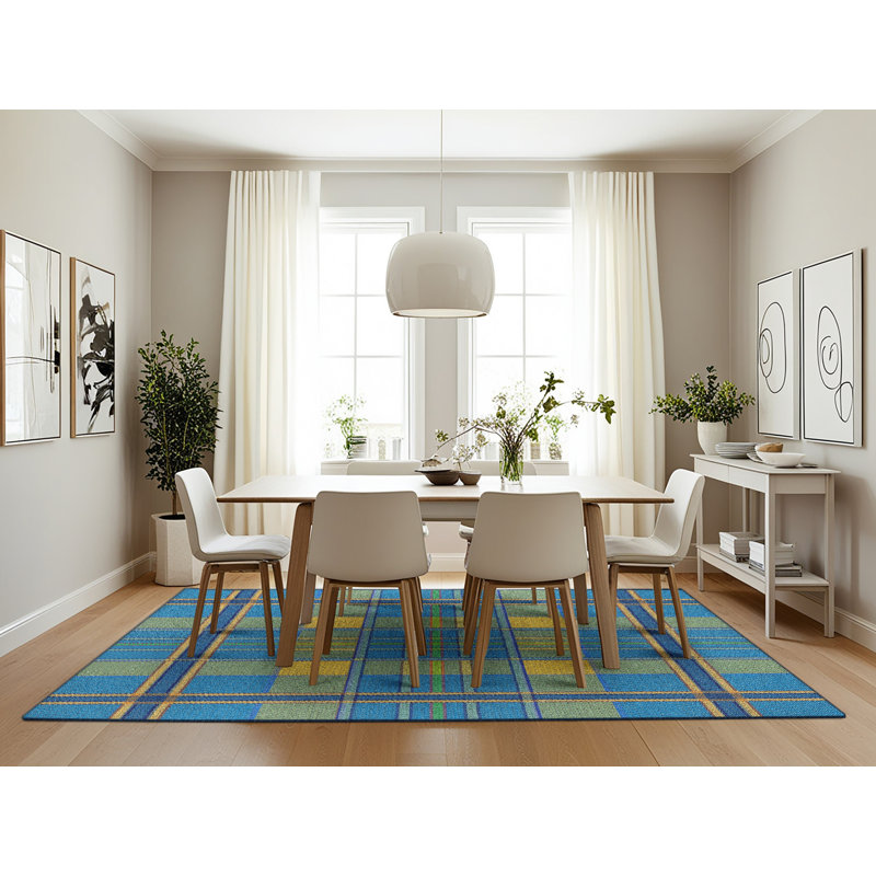 Plaid Indoor Rug, Rectangle 7' x 10'