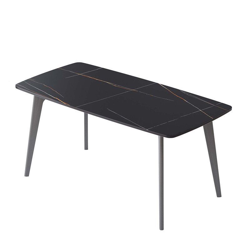 Table de salle à manger 62,99 po, Noir, Gris foncé