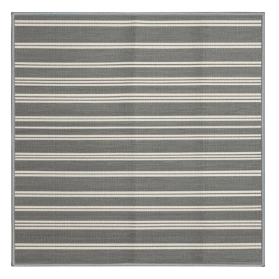  Tapis lavable rayé gris tourterelle blanc