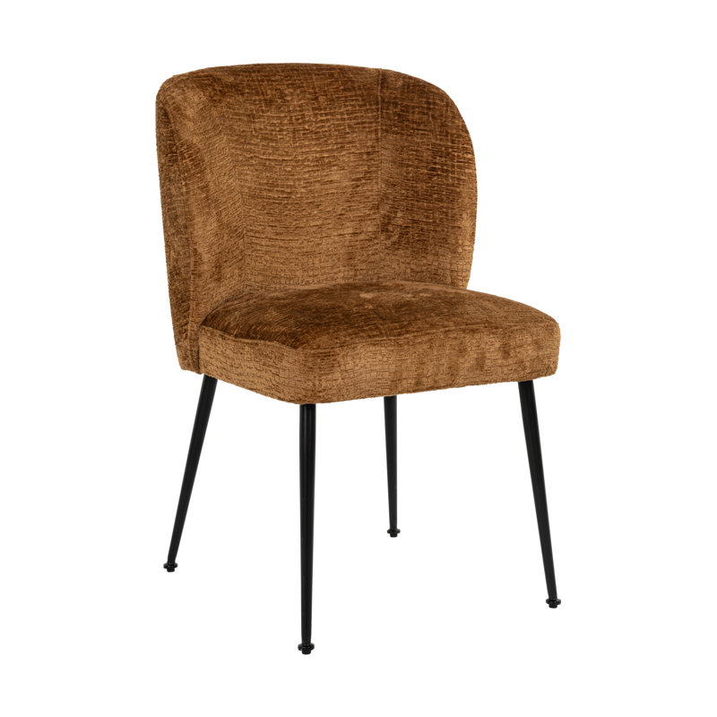 Upholstered Dining Chair, Black, Fusion Cognac