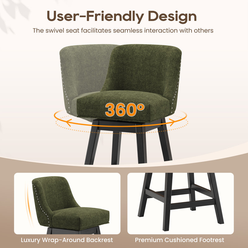 Swivel Counter Stool, Green