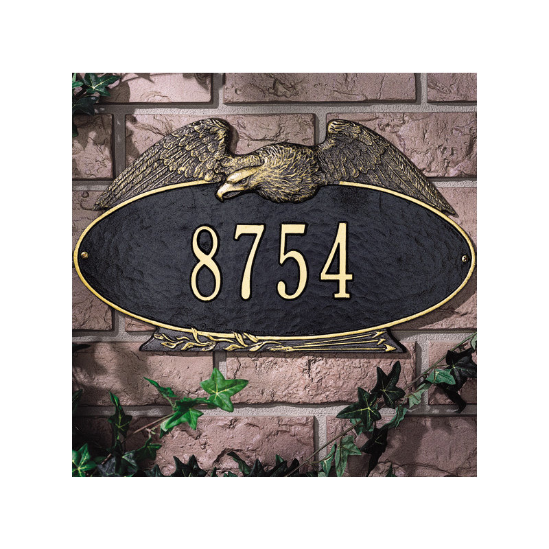 Eagle 1-Line Wall Address Plaque, Antique Copper, Yes