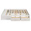 Structure de lit plateforme grand format avec 4 tiroirs de rangement et pied de lit relevable hydraulique, sans tête de lit, moderne et peu encombrant, blanc-1444660014