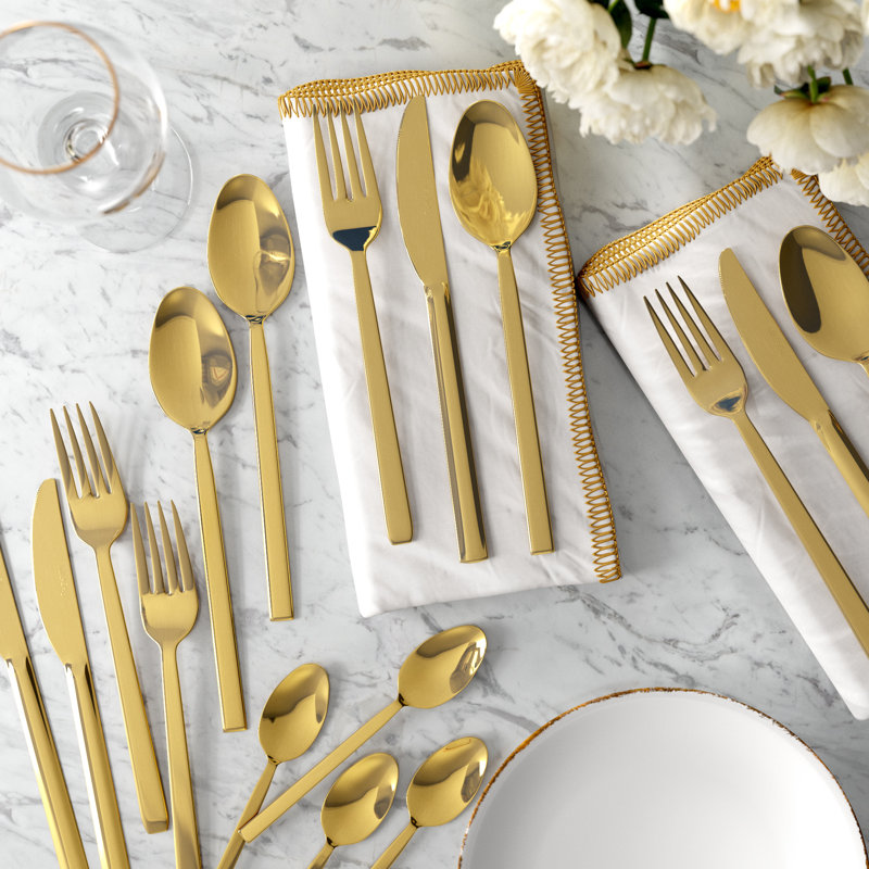 Mikasa Ciara Diseno 16 Piece Cutlery Set, Gold
