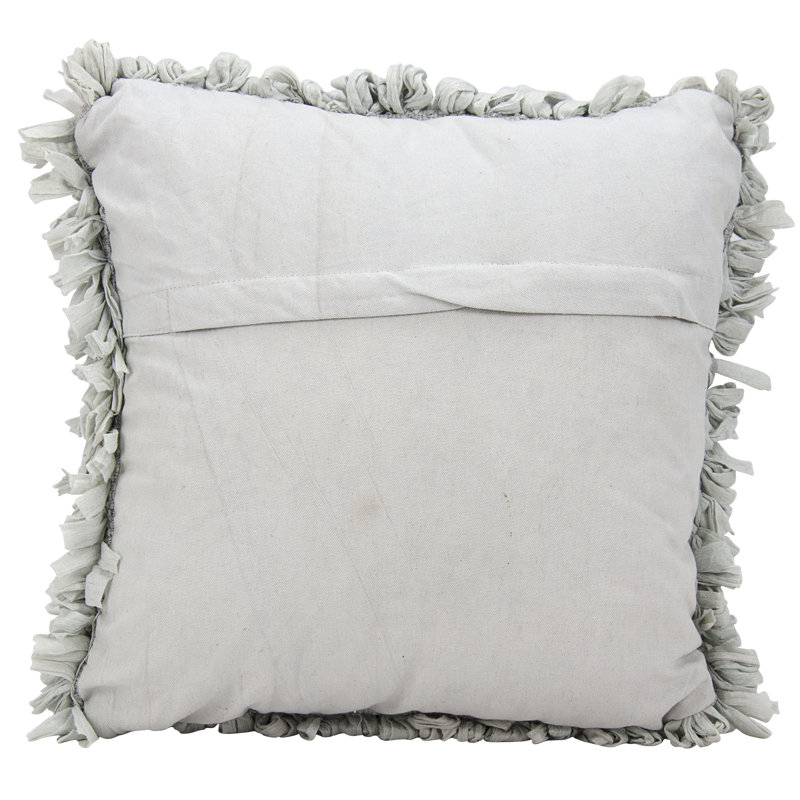 Silver Polyester Square Decorative Throw Pillow 20" x 20"