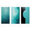 Ensemble de 3 impressions sur toile Teal Moon Tranquility - Moon-1096856423-1096856421