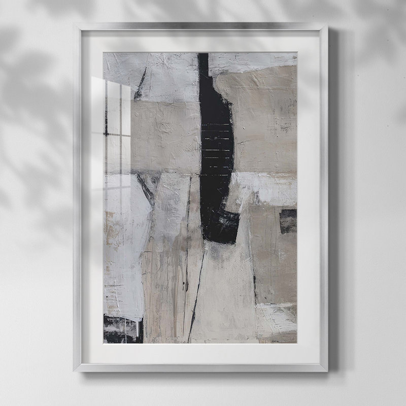 Rose Marble II, reproduction encadrée, Blanc, Papier avec cadre argenté