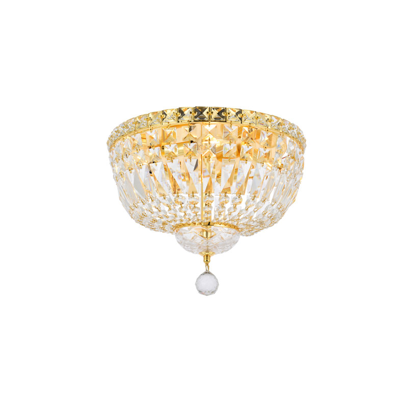 Cristal taillé royal clair Tranquil Maxfield, Doré, 4 lumières, H 9 po x l 14 po x P 14 po