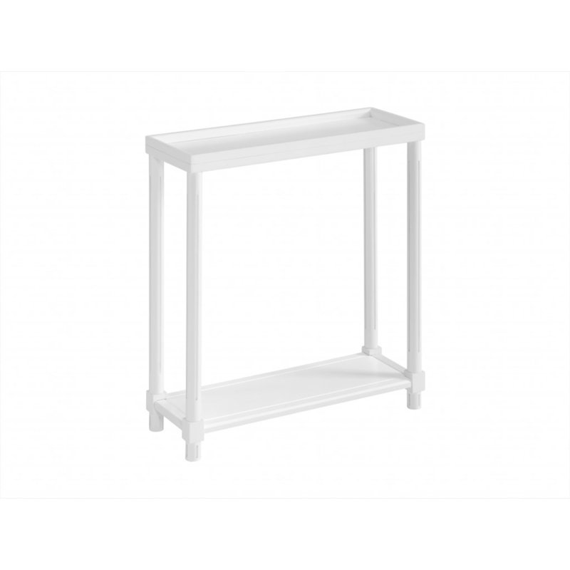 Ensemble de deux tables de bout rectangulaires en bois brun de 24 po avec tablette, Blanc