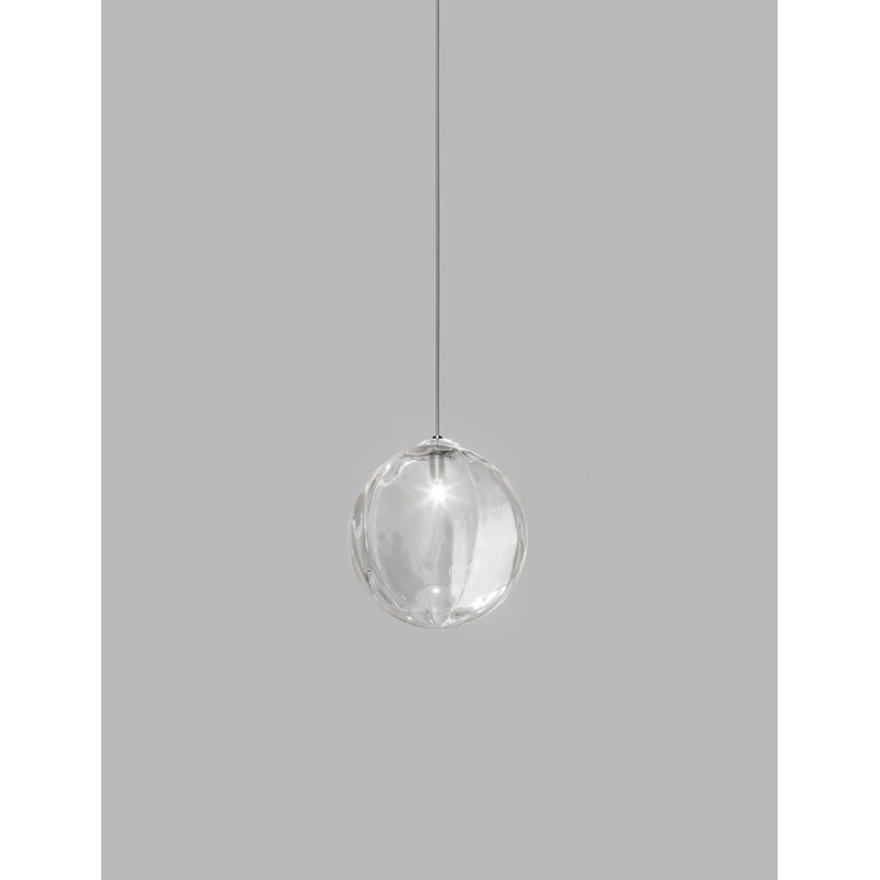 Puppet 1 - Light Pendant, 90" H x 11" W x 11" D, Crystal Transparent, Glossy Chrome