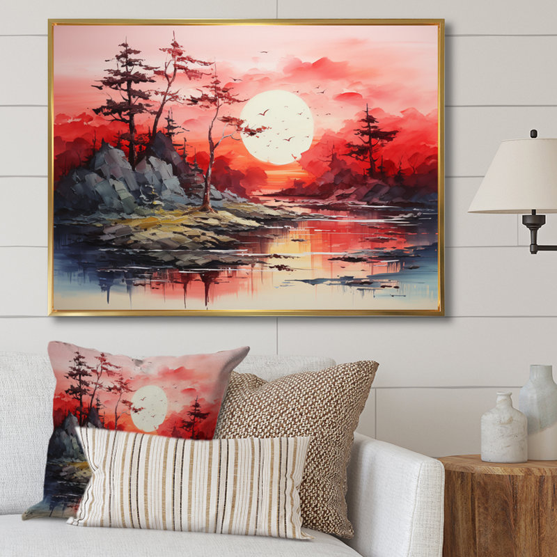 "Escape Rurale IV" sur toile, Cadre photo argenté, H 34 po x l 44 po