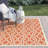 Arneshia Geometric Indoor / Outdoor Terracotta/Beige Area Indoor/Outdoor Area Rug-471960633