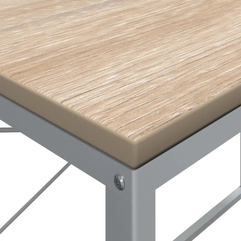 Satrogan Solid Wood Top Writing Desk, White/Oak