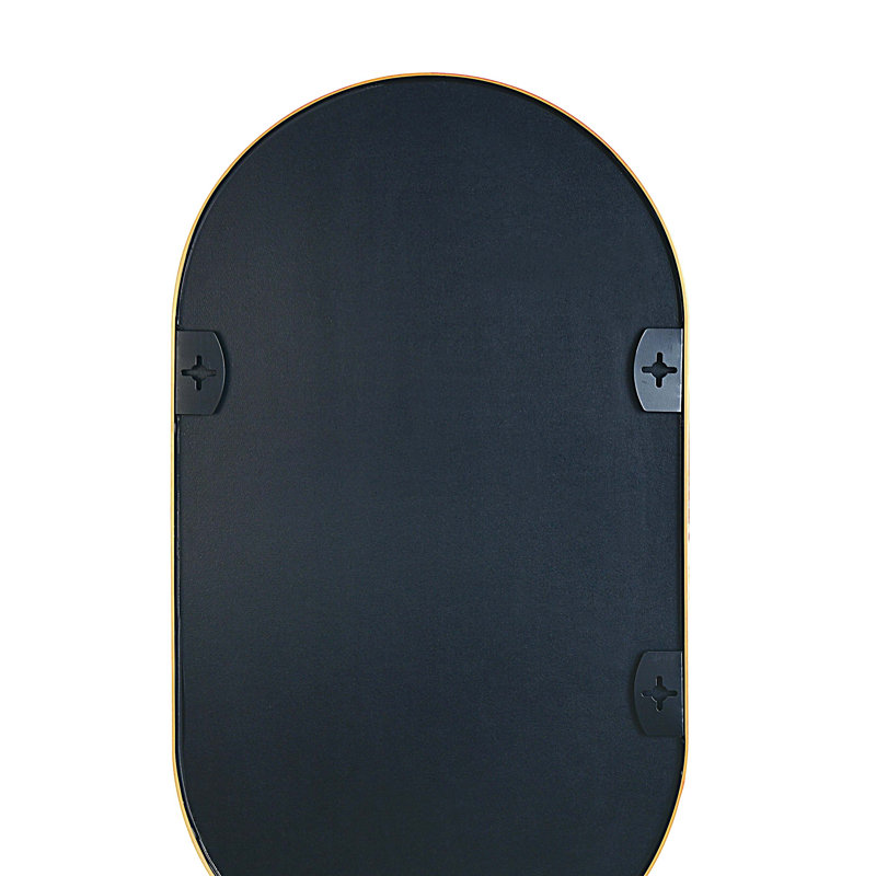 Miroir ovale en métal 20 po x 28 po, Doré