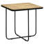 Table d'appoint moderne carrée en pierre avec base noir mat pour un espace stylisé et une surface de 24 pouces