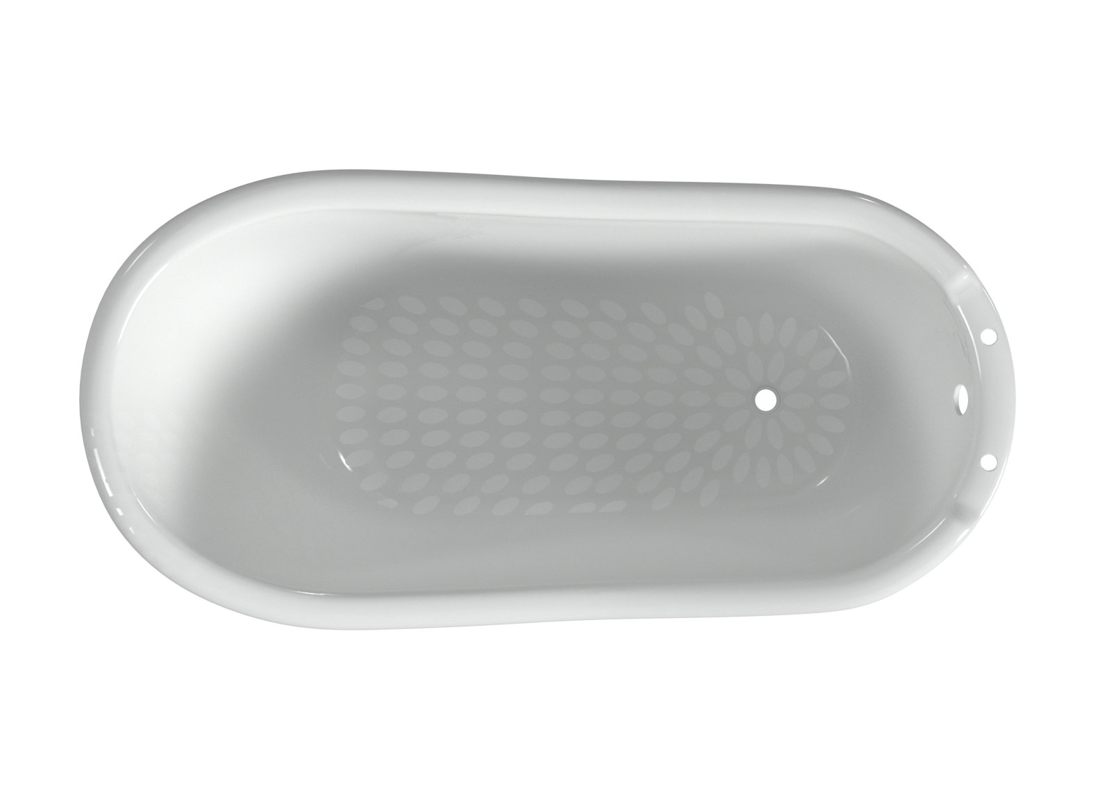 68" Freestanding Soaking Cast Iron Bathtub, Chrome, White Interior with White Exterior