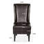 Fauteuil d'appoint à haut dossier en cuir de polyuréthane avec motif à oreilles et pieds en bouleau
