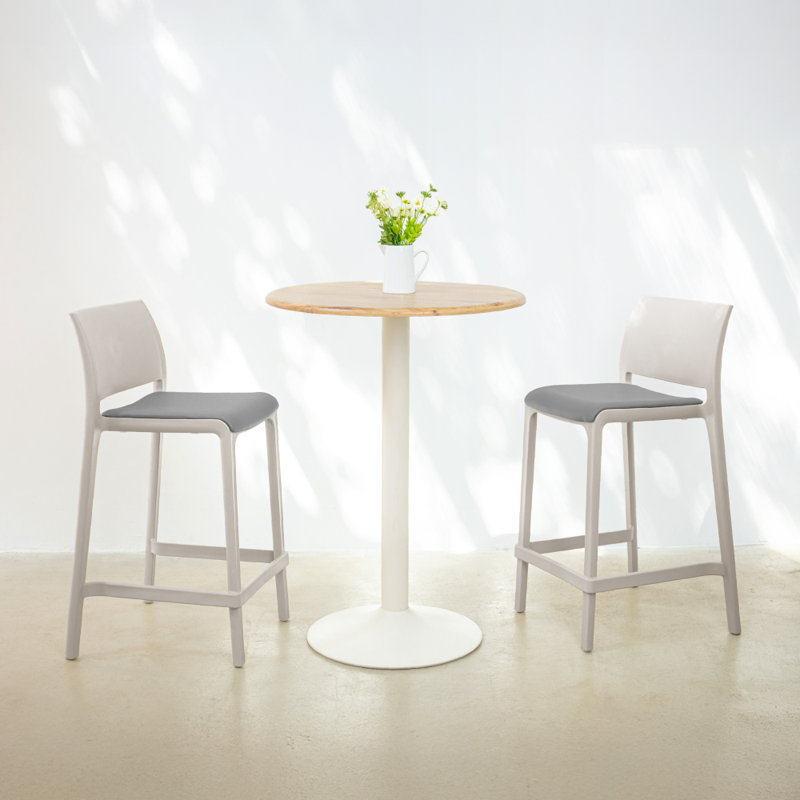 Tabouret de comptoir Sensilla, Taupe, Tabouret de comptoir (siège à une hauteur de 25,