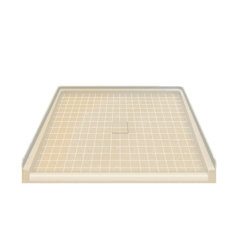 63.5'' W 37.75'' D Rectangular Single Shower Base, Sea Shore