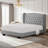 Fabric Upholstered Bed,Tufted Headboard Adjustable Height Bed Frame-2004121574-2004121582