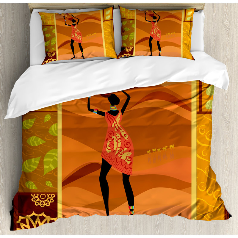 African Modern & Contemporary Polyester Duvet Cover, King