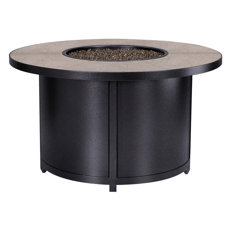 Capri Iron Outdoor Fire Pit Table, 24" H x 42" W x 42" D, Summit Gray, Graphite