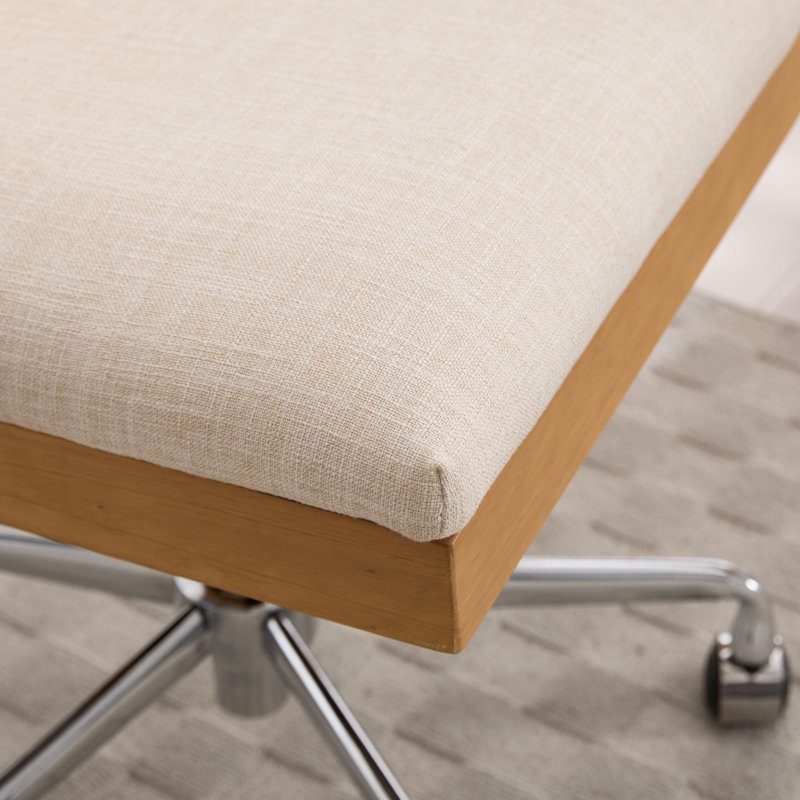 Chaise de bureau avec dossier pivotant Mid Century, Brun