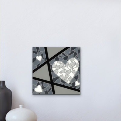 Anginette My Heart Shines For You - White Hearts by Eddie Bruckner - Unframed Painting on Wood