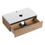 Meuble-lavabo en céramique blanche, 91 cm (36 po), 1 tiroir à fermeture douce, design suspendu, style distinctif, idéal pour les salles de bains modernes, grand espace de rangement inférieur, rayures estivales, contemporain