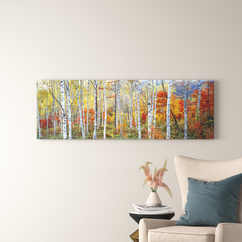 Fall Trees, Shinhodaka, Gifu, Japan - Wrapped Canvas Panoramic Print, 152.4 cm H x 50.8 cm W x 3.175 cm D