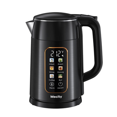 1.7L Electric Kettle Touch Screen Temperature Control No Plastic Contact Water Boiler with 6 Preset Temp