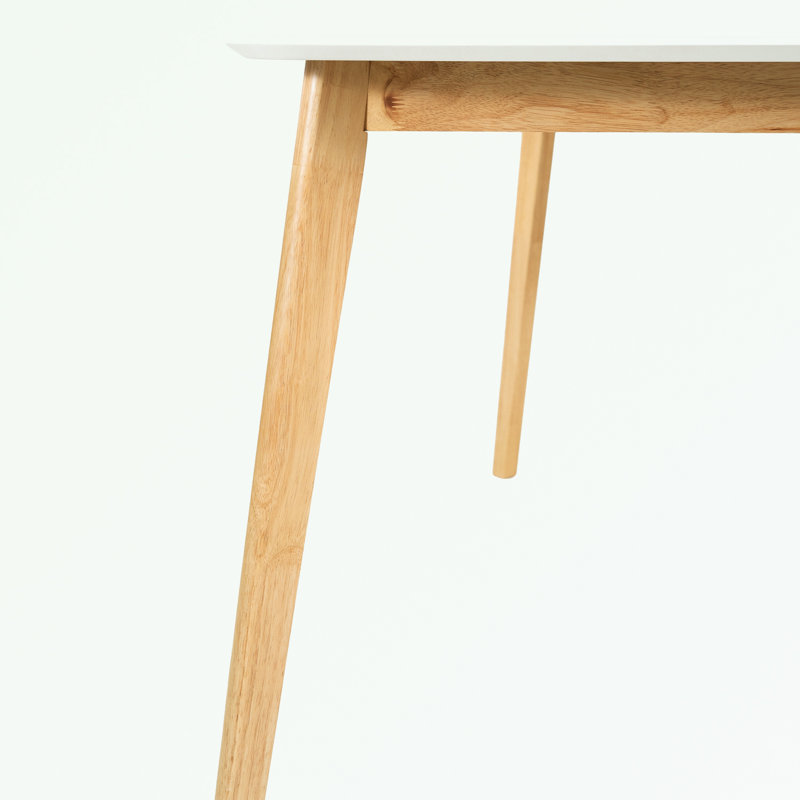 Ensemble de salle à manger 5 pièces à structure en bois avec 4 chaises et coussin moelleux, Beige