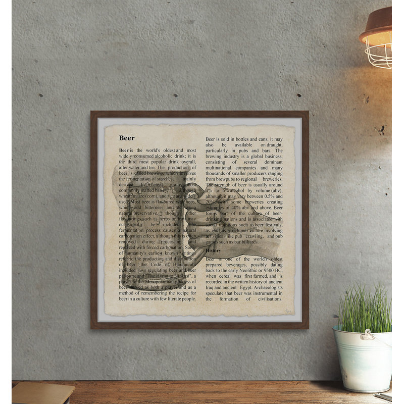 Beer Toast 1 Piece Single Picture Frame Painting, 41cm H x 41cm W