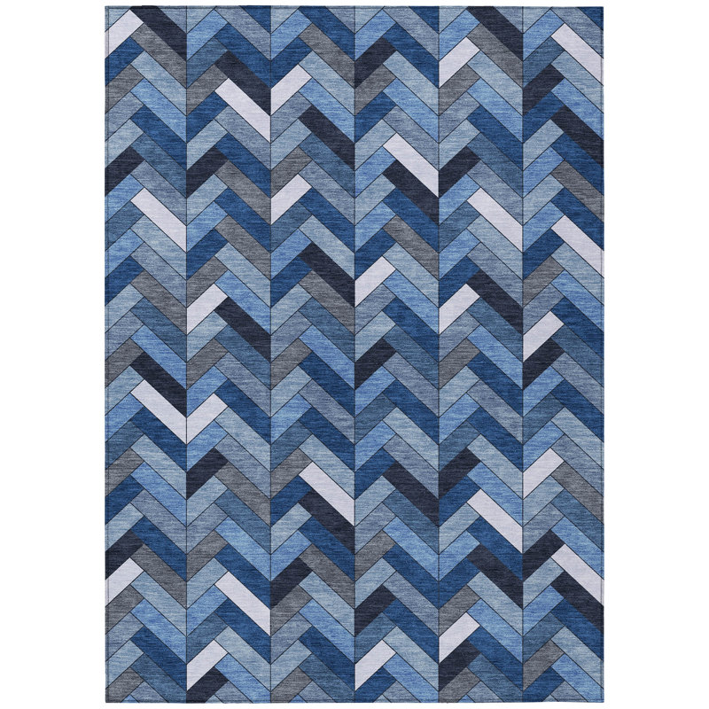 Machine Washable Indoor/Outdoor Matteson ACN2296 Geometric Rug, Rectangle 3' x 5'