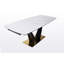 Lumia Extendable Dining Table – White Marble-Effect Sintered Stone Top with Matte Black, Gold & Silver Base-1798284008