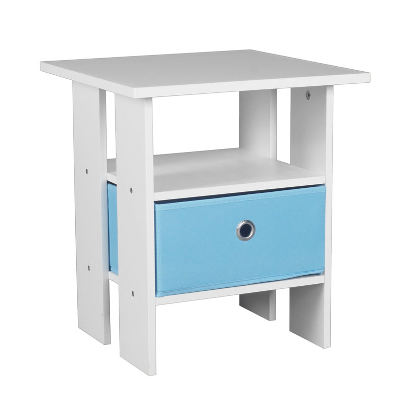 Sherbrooke End Table, White/Light Blue