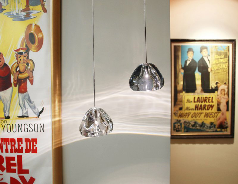 Mini Blob 4" LED Pendant Light in Satin Nickel with Clear Glass