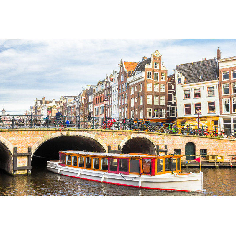 Maynardville Amsterdam Canal - Photographie sur toile tendue, H 24 po x l 36 po