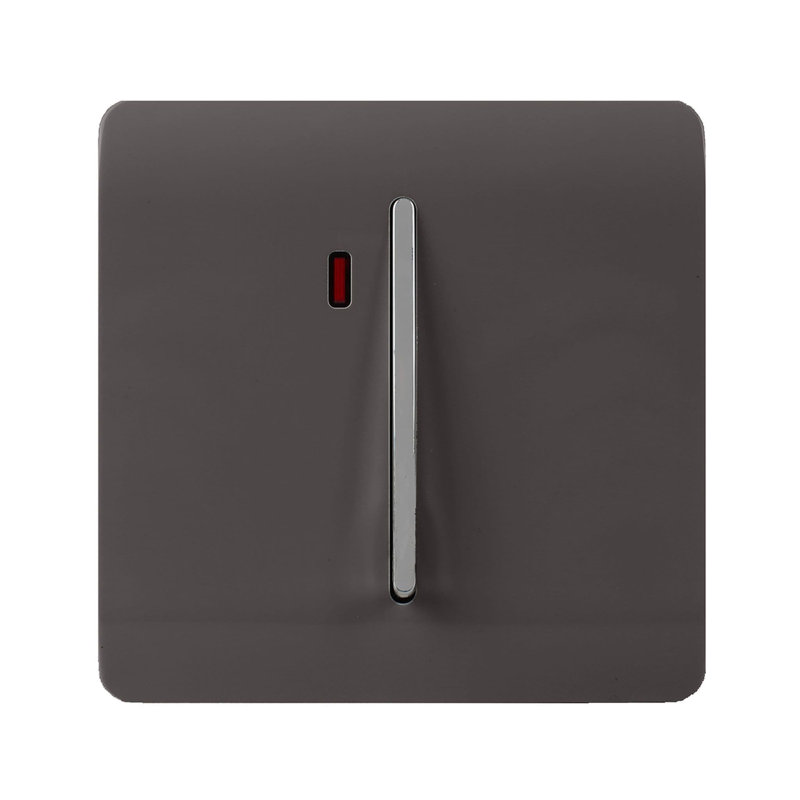 Trendi Switch 1 Gang 45 Amp Cooker Switch with Neon, Dark Brown