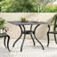 Table de sable carrée 40,13 po en aluminium noir pour loisirs de patio