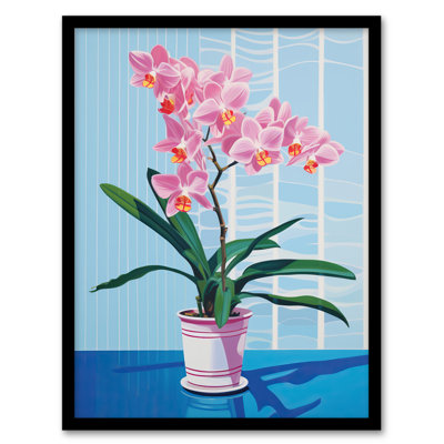Outstanding Orchids Blue Green Pink Plant Bloom - Single Picture Frame Print