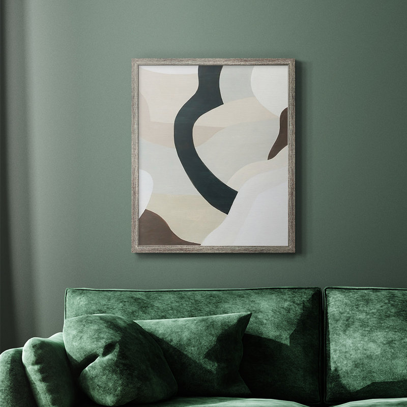 Toile encadrée de qualité supérieure Shifting Neutrals II - prête à être accrochée, Argent patiné, H 24 po x l 20 po